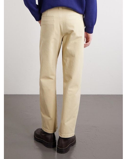 A.P.C. Natural Ville Cropped Straight-leg Cotton-gabardine Chinos for men
