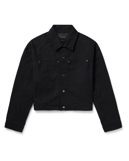 Entire studios Black Oversized Cropped Cotton-canvas Jacket for men