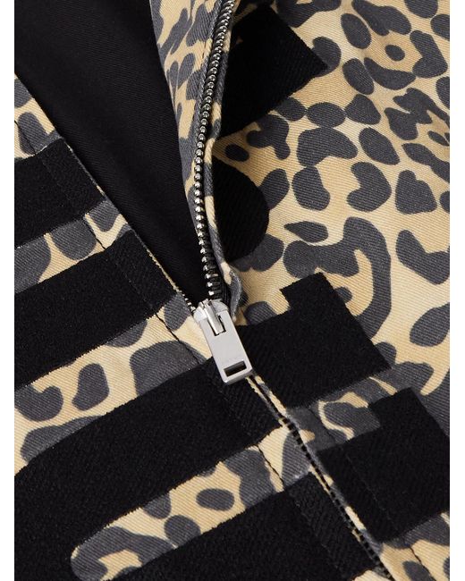 Rhude Multicolor Logo-appliquéd Leopard-print Cotton-twill Bomber Jacket for men