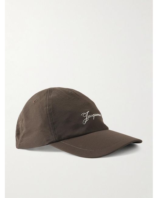 Jacquemus Brown Baluchon Logo-embroidered Shell Baseball Cap for men