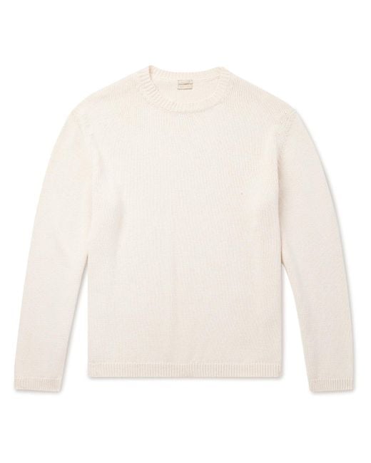 Massimo Alba White Leo Cotton And Silk-Blend Sweater for men