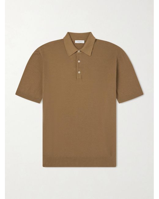 Boglioli Brown Cotton-Piqué Polo Shirt for men