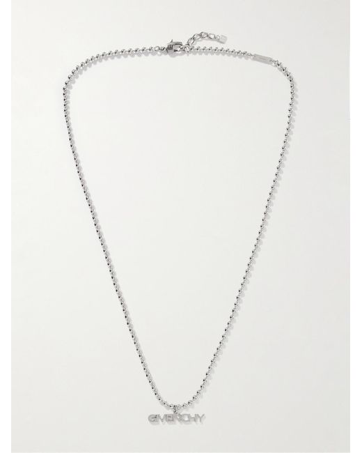 Collana con pendente in metallo argentato di Givenchy in Natural da Uomo