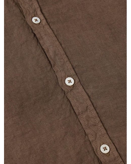 Camicia in lino Canary di Massimo Alba in Brown da Uomo