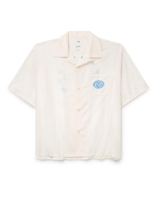 Visvim White Crosby Convertible-collar Logo-print Silk Shirt for men