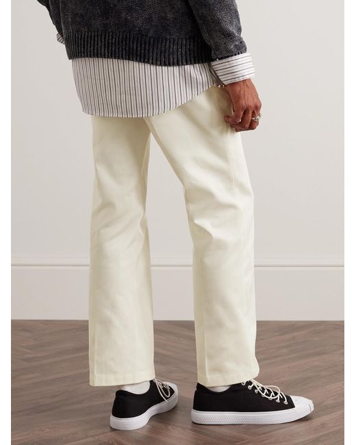 Acne Natural Pilos Straight-Leg Cotton-Twill Trousers for men