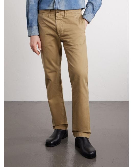 RRL Natural Straight-Leg Cotton-Twill Trousers for men