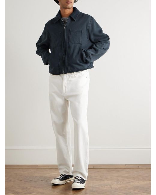 Les Tien Blue Utility Heavyweight Structured-fleece Cotton-jersey Zip-up Jacket for men
