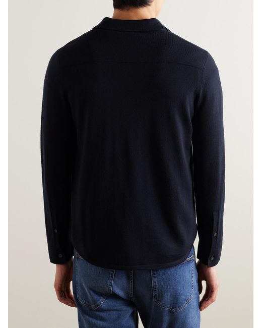 Theory Blue Lorean Merino Wool-blend Shirt for men