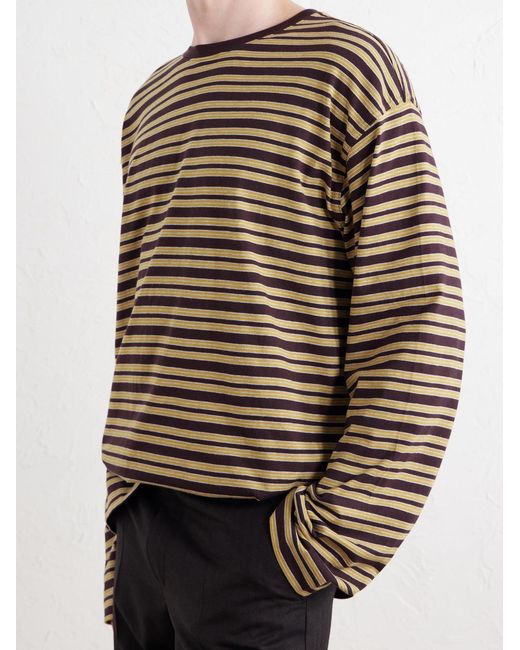 Dries Van Noten Red Hember Striped Cotton-jersey T-shirt for men