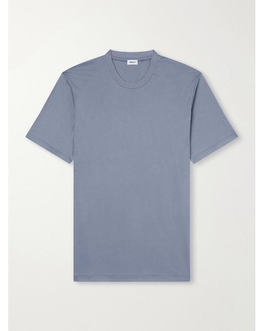 Zimmerli of Switzerland Blue Sea Island Cotton-Jersey T-Shirt for men