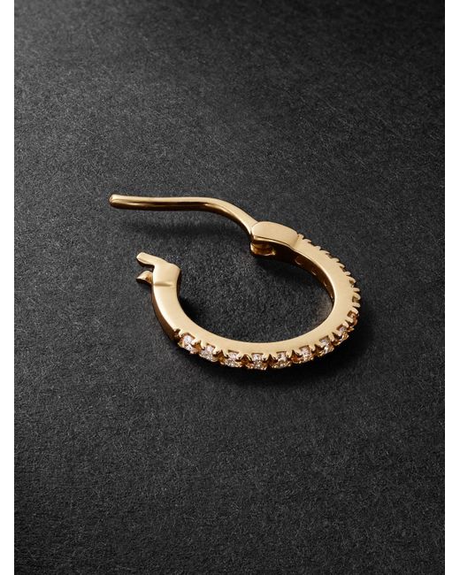 KOLOURS JEWELRY Black Luna Spectra Small 14-Karat Diamond Single Hoop Earring for men