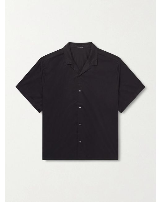 James Perse Blue Convertible-Collar Cotton-Blend Poplin Shirt for men