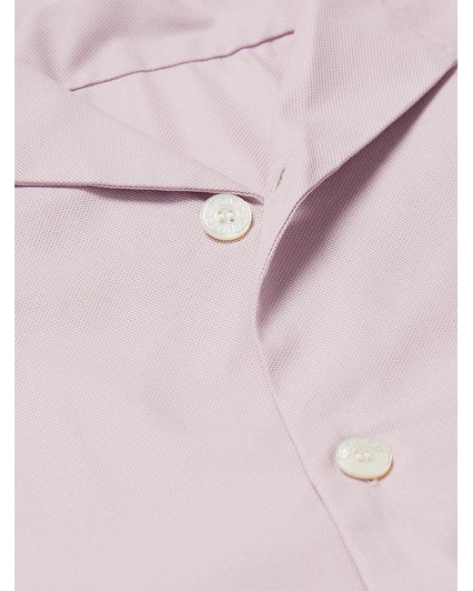 Acne Pink Solon Oversized Camp-Collar Embroidered Cotton-Piqué Shirt for men