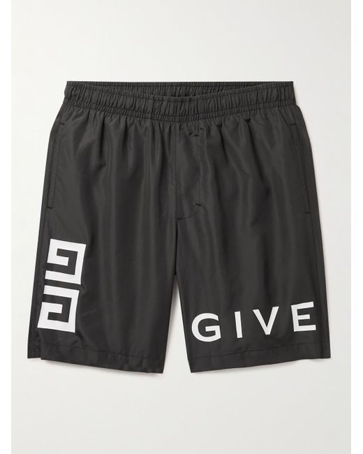 Shorts da mare lunghi a gamba dritta con logo di Givenchy in Black da Uomo