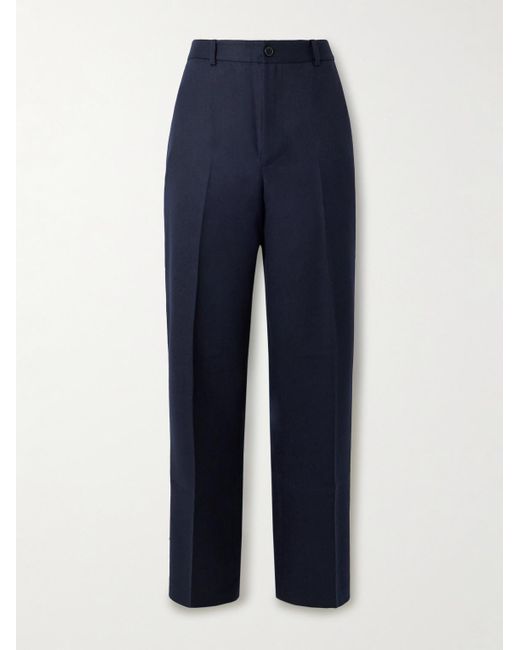 FRAME Blue Straight-leg Virgin Wool Trousers for men
