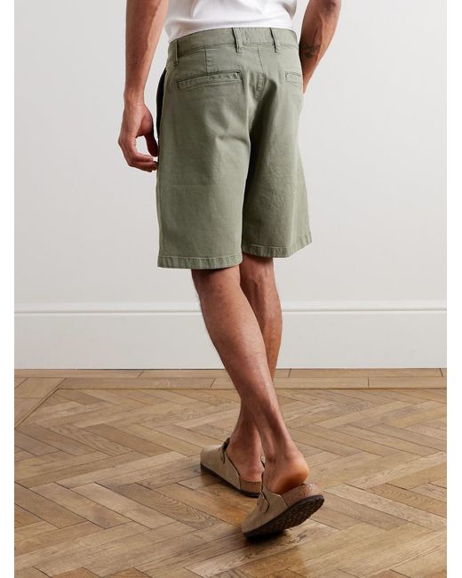 NN07 Green Aden 1923 Straight-Leg Organic Cotton-Blend Twill Shorts for men