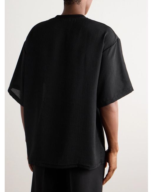 Frankie Shop Black Eliott Textured Stretch-jersey T-shirt for men
