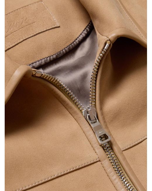 Mr P. Natural Panelled Leather-Trimmed Suede Jacket for men