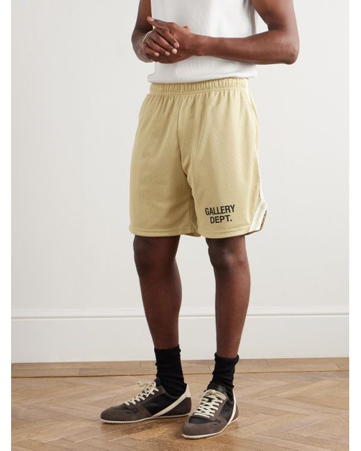 GALLERY DEPT. Natural Venice Court Wide-leg Logo-print Webbing-trimmed Mesh Shorts for men
