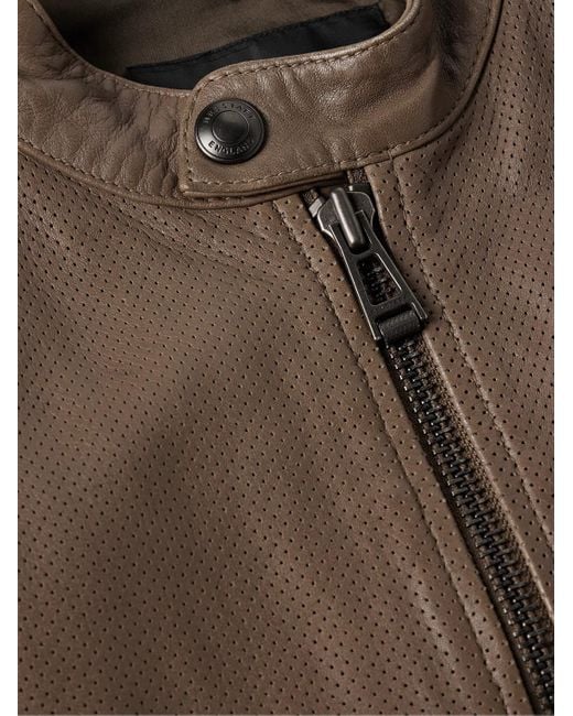 Belstaff Brown V Racer Air Perforated Leather Jacket for men
