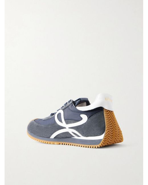 Loewe Blue Flow Runner 2.0 Suede-Trimmed Shell Sneakers for men