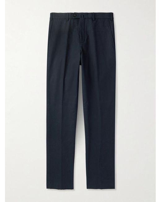 Loro Piana Blue Carlo Hyannis Tapered Cotton-Blend Trousers for men