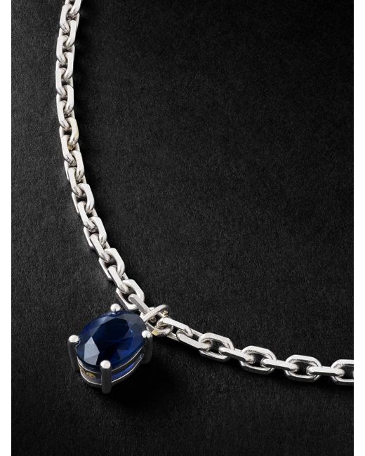 Yvonne Léon Black White Gold Sapphire Pendant Necklace for men