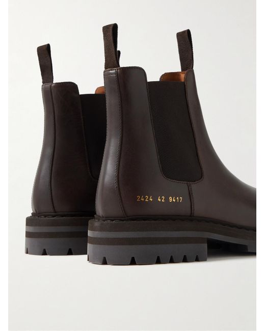 Common Projects Black Leather Chelsea Boots for men