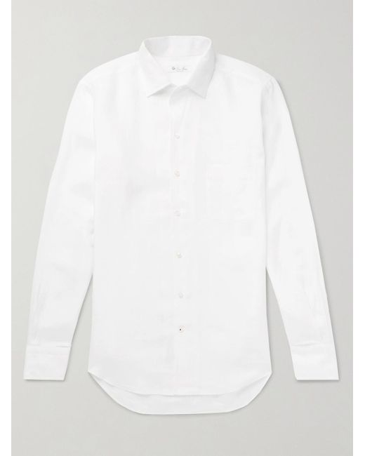 Loro Piana White Arizona Linen Shirt for men