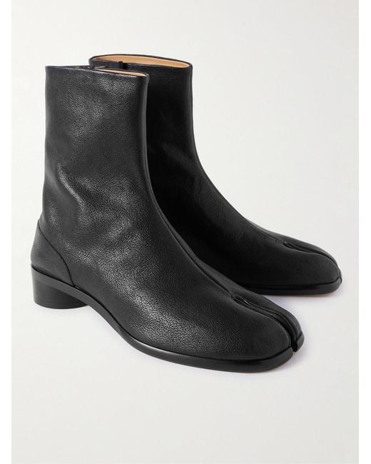 Maison Margiela Black Tabi Split-Toe Full-Grain Leather Chelsea Boots for men