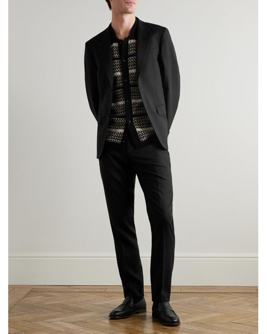 Mr P. Black Phillip Straight-Leg Wool Suit Trousers for men
