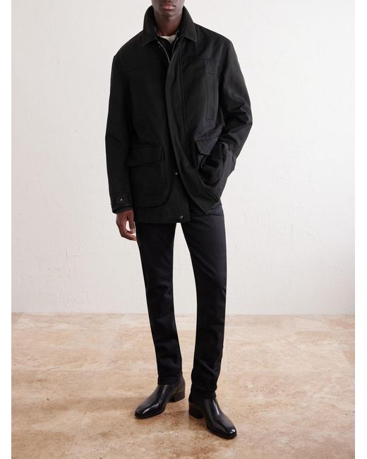 Tom Ford Black Suede-Trimmed Cotton-Blend Twill Jacket for men