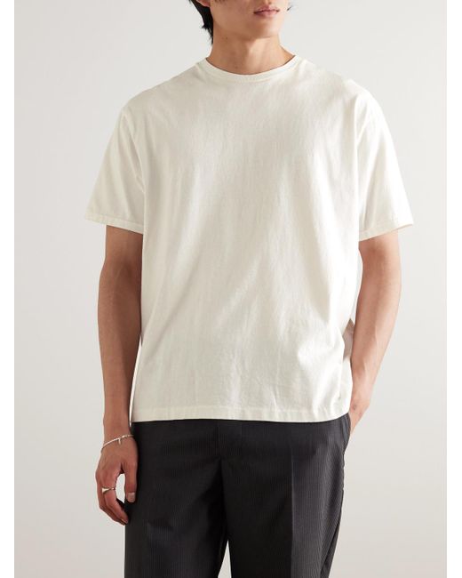 SSAM White Organic Cotton-jersey T-shirt for men