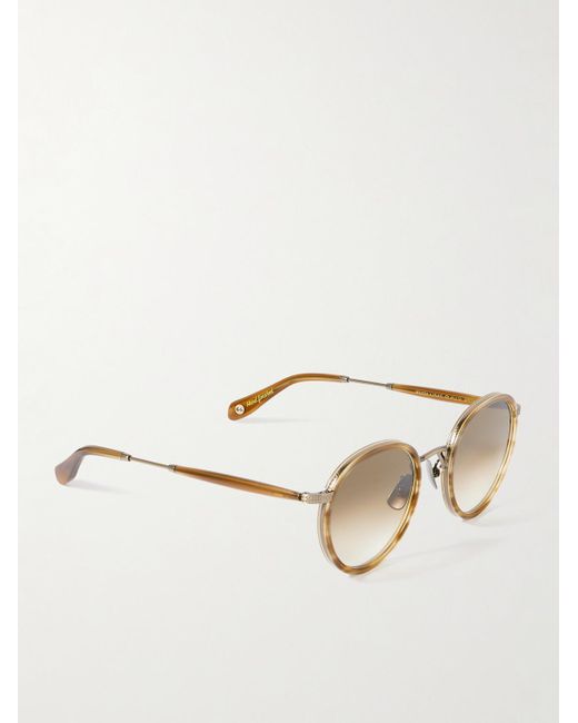 Garrett Leight Natural Wilson X Sun Round-Frame Acetate And-Tone Sunglasses for men