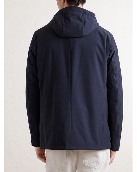 Herno Blue Hooded Shell Blazer for men