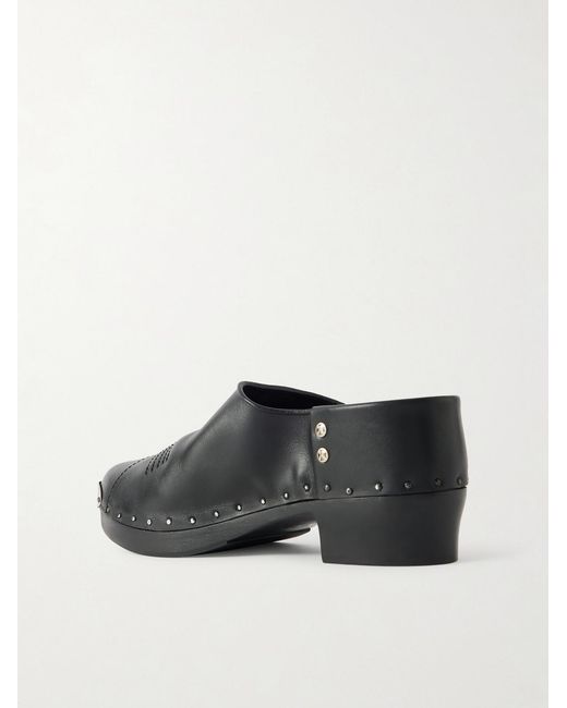 Enfants Riches Deprimes Black Studded Leather Clogs for men