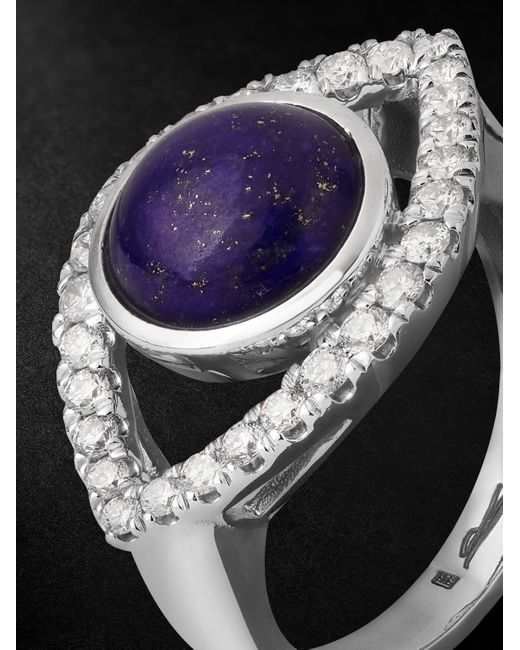 Jacquie Aiche Black Eye Large Lapis Lazuli And Diamond Ring for men