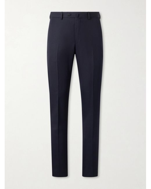 Caruso Blue Straight-Leg Twill Suit Trousers for men