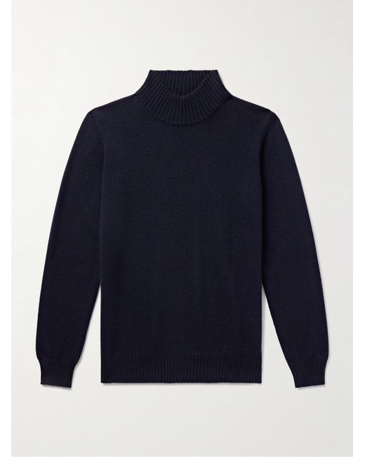Ghiaia Blue Cashmere Mock-neck Sweater for men
