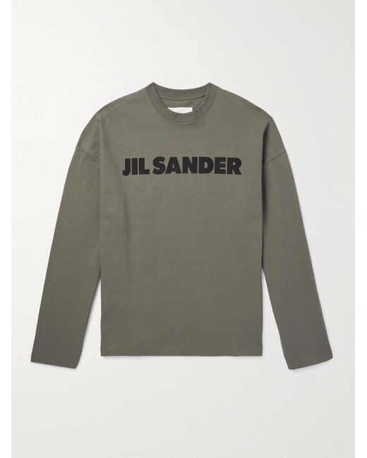 Jil Sander Gray Logo-print Cotton-jersey T-shirt for men