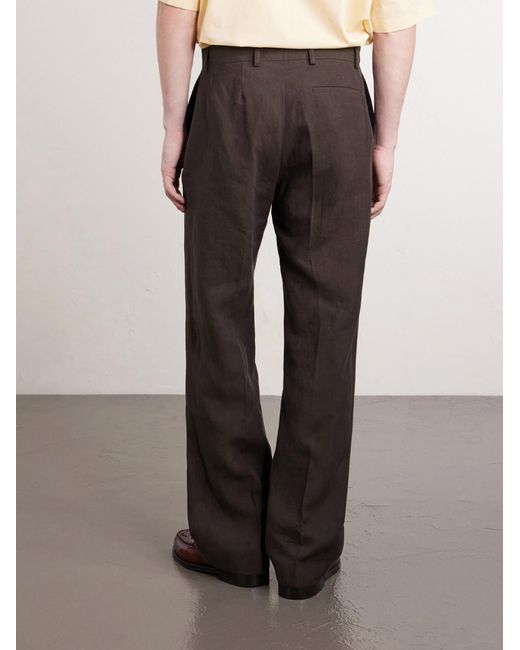 A Kind Of Guise Gray Linen Tailored Wide Trousers for men