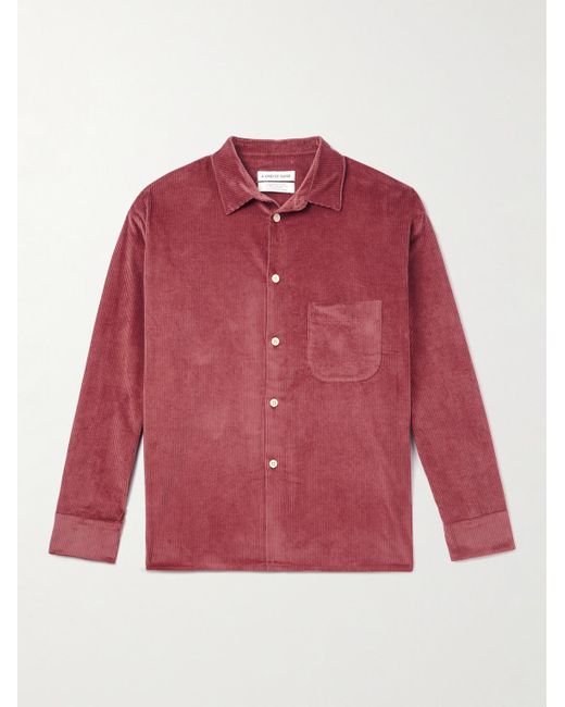 A Kind Of Guise Red Gusto Cotton-corduroy Shirt for men