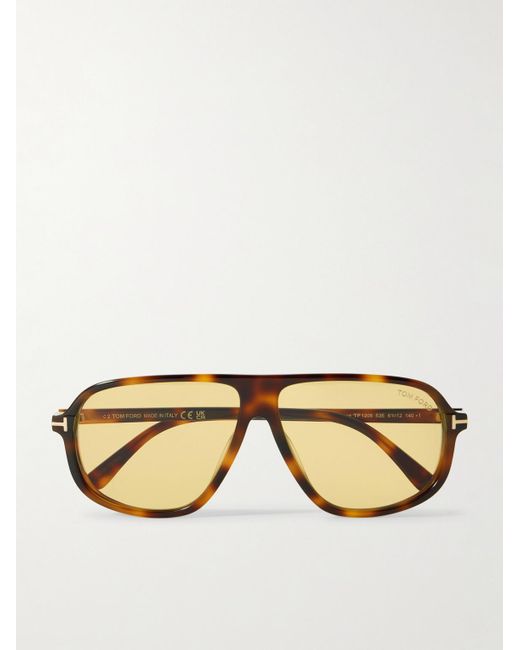 Tom Ford Natural Guillame Aviator-Style Acetate Sunglasses for men