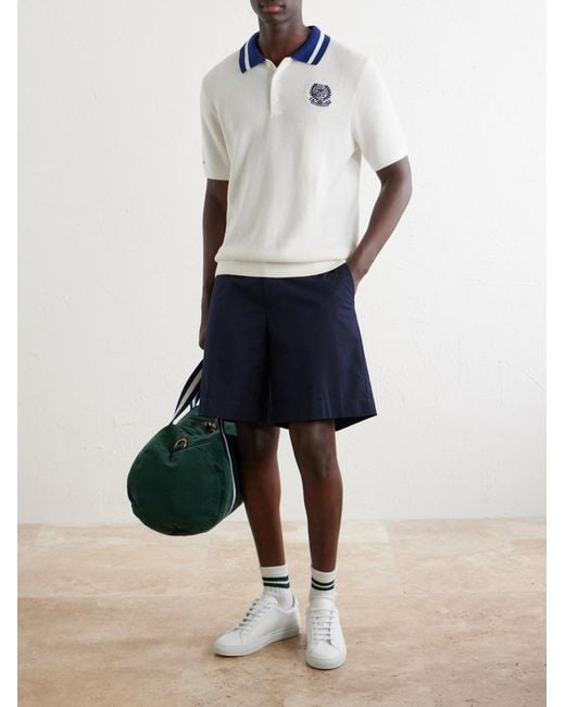 Polo Ralph Lauren White Wimbledon Embroidered Cotton-Knitted Shirt for men