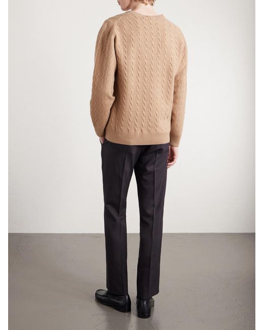 Tom Ford Natural Cable-knit Wool Sweater for men