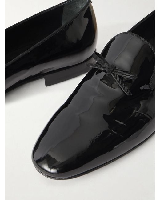 Tom Ford Black Scott Patent-Leather Loafers for men