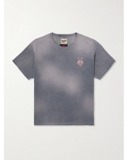 GALLERY DEPT. Gray 40-Year Printed Distressed Cotton-Jersey T-Shirt for men