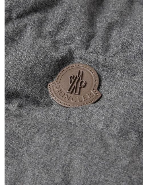 Moncler Gray Redessau Logo-appliquéd Quilted Flannel Hooded Down Jacket for men