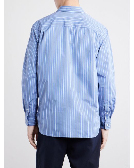 A.P.C. Blue Malo Striped Cotton-poplin Shirt for men